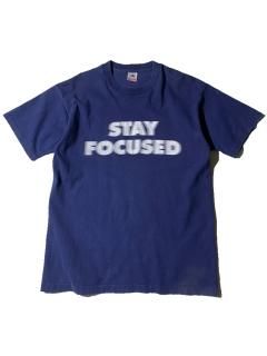 90's STAY FOCUSED Feathering Print T-shirt L MADE IN U.S.A.