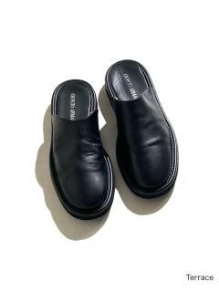 GIORGIO ARMANI Leather Dress Sandal BLACK  (27.0)