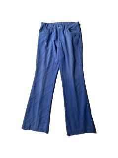 70's Diagonal Design Bell-bottom Denim Pants (W31 L30)