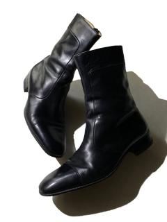 80's Vintage GUCCI Side Zip Boots BLACK 42 1/2 MADE IN ITALY (27.0〜27.5)