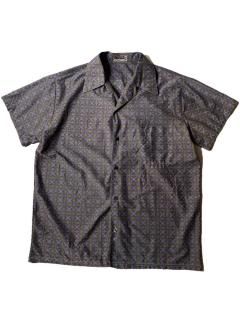 80s Euro Geometric Shark-collar S/S Shirt