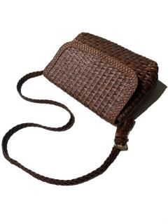 80's Braided Leather Shoulder Bag 