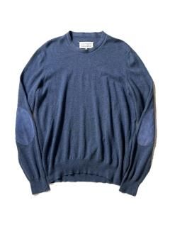 Maison Martin Margiela  Cotton/Wool Elbow Patch Knit SMOKY BLUE