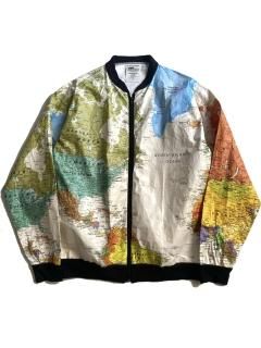 90's DEAD STOCK Tyvek Globe Map Traveller Jacket SIZE:S