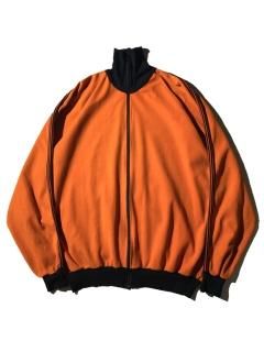 80's Euro Rayon Blend Track Jacket ORANGE/BLACK