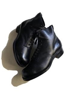 50's Vintage  German Military Ankle Boots BLACK 42 (27.0)