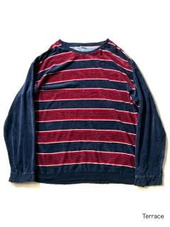 90's Euro Cotton Velours Border Pullover