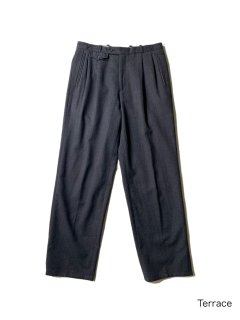 80's Euro Wool 2tuck Trousers CHARCOAL (実寸W32 L30)