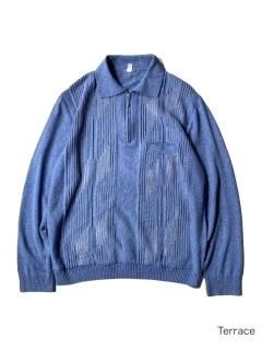 80's Euro Cotton/Poly Half-zip Knit Polo