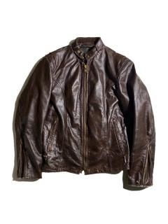 70's Vintage Single Riders Leather Jacket BROWN