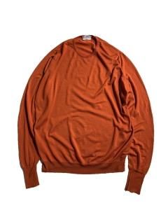 JOHN SMEDLEY Pure Wool Knit PERSIMMON MADE IN ENGLAND