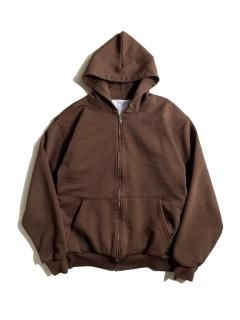 90's PLUMA Zip-up Sweat Parka CHOCOLATE