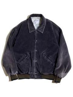 80s DeLONG Corduroy Stadium Jacket FADE BLACK MADE IN U.S.A.