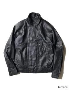 90's Agua Azul Leather Jacket BLACK