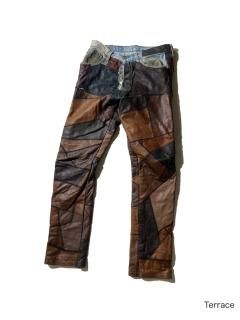 Levis 501 Leather Patchwork Denim Pants  (W32L31)