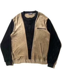 90's ACTION Henry-neck Velours Pullover