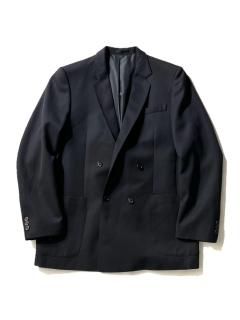 80's Euro Double-Breasted Tailored Jacket BLACK MADE IN WEST GERMANY