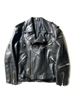 80's Hein Gericke Leather Double Riders Jacket BLACK