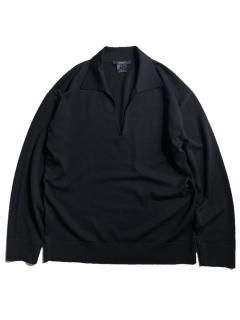 GUCCI Lana Wool Skipper Neck Knit BLACK MADE IN ITALY