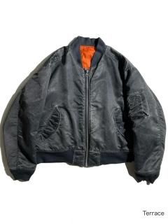 Unknown Brand Reversible MA-1 Flight Jacket STEEL-GRAY/RESCUES ORENGE