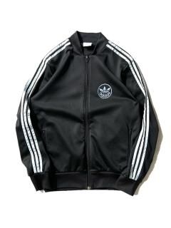 80's adidas Track Jacket BLACK/SKY BLUE