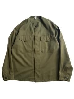 80's Euro Collarless Jacket OLIVE