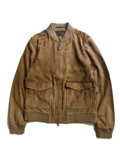 ALLSAINTS Goat Skin Nubuck Leather Zip-up Blouson