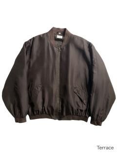 80's Euro 100%Silk Blouson BROWN