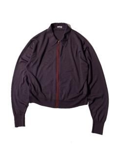 miu miu Zip-up Knit Cardigan PURPLE MADE IN ENGLAND