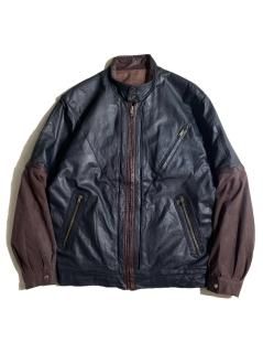 80's Mark Astor Cotton Canvas/Leather Detachable Jacket