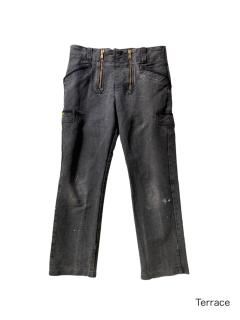 70's German Vintage Black Moleskin Rogger PantsʼW35L31