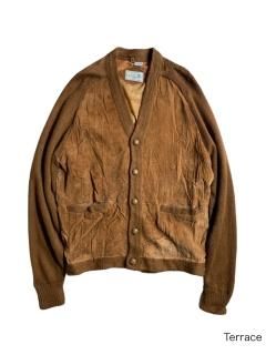 80's Nubuck/Knit Switch Cardigan