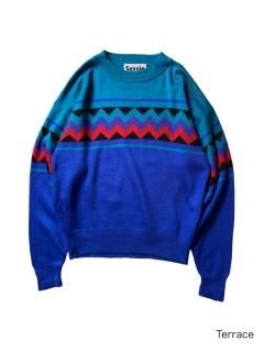 80's Savoie Geometric Pattern Acrylic/Wool Knit