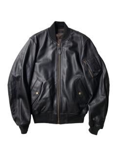 MA-1 Leather Jacket BLACK