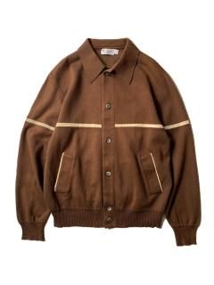 90s St.Croix Line design Knit Jacket BROWN/CREAM