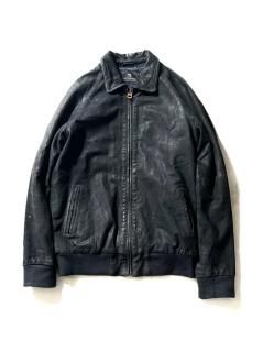 SCOTCH & SODA Nubuck Leather Blouson BLACK 