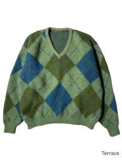 60's Argyle Pattern Mohair Sweater