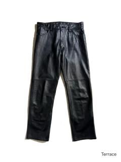 JUN MEN 5 Pocket Leather Pants BLACKʼW30 L30