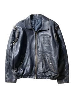 80's French Military Flight Type Leather Jacket