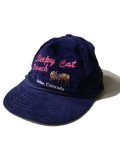 90's Sleeky Cat Ranch Corduroy Cap NAVY/PINK