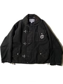 90's essenza Cotton Canvas Padding Fireman Jacket BLACK