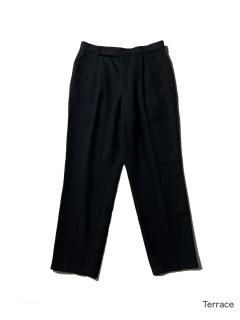 50's Vintage Stripe tuck Trousers BLACK 