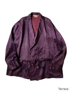 80's TELEREV Rayon/Cotton Geometric Pattern Short Gown