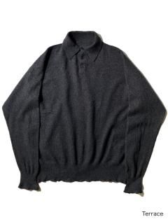 Euro 100% Cashmere Damage Knit Polo