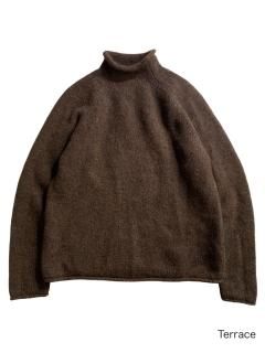 90's J.CREW Roll-neck Knit BROWN