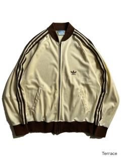 70~80's adidas ATP Track Jacket CREAM/BROWN L MADE IN U.S.A.