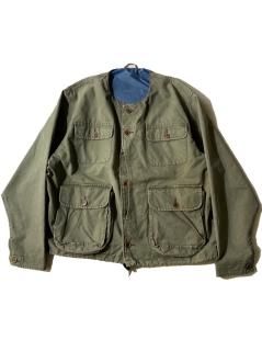 80's Vintage Collar Less Hunting Jacket OLIVE