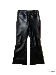 70's Lee Bell Bottom Leather Pants BLACK (W30L30)