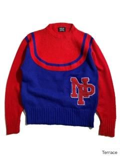 80~90s PEPSTER Design Knit BLUE/RED MADE IN U.S.A