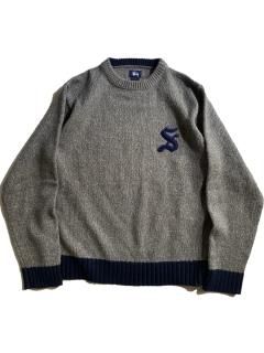 90's〜early 00's OLD STUSSY Acryl/Wool 2tone Knit